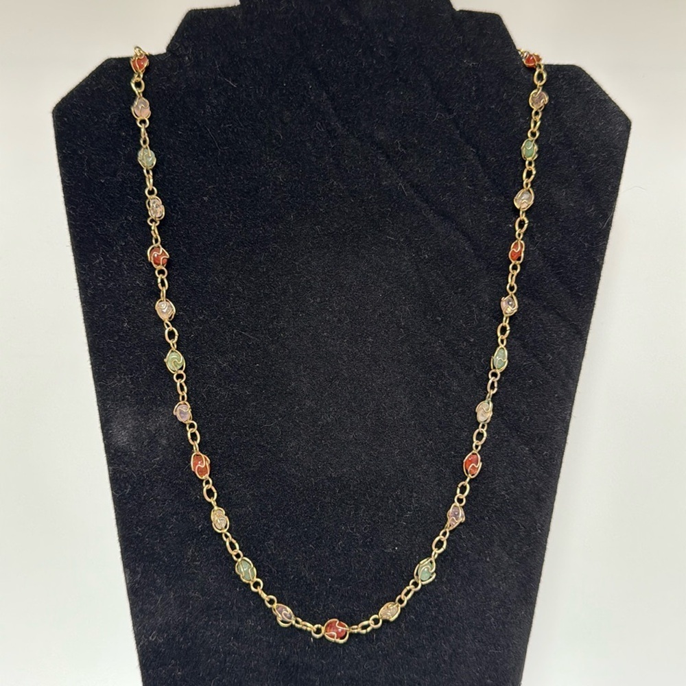 Amethyst Jade Garnet stones necklace